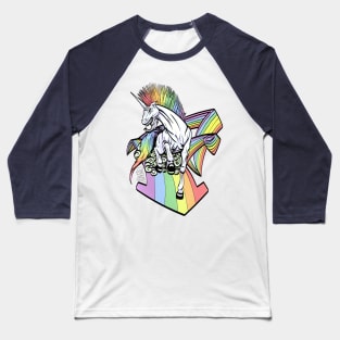 Rainbow Unicorn Rage Baseball T-Shirt